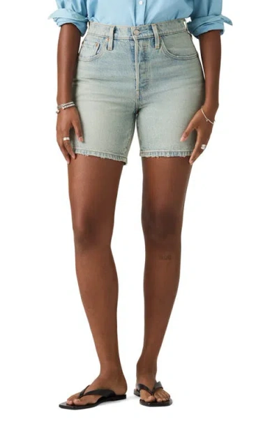 Levi's 501® High Waist Mid Thigh Denim Shorts In Blue