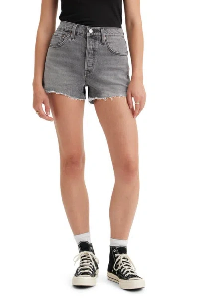 Levi's 501® Original High Waist Cutoff Denim Shorts In Gray