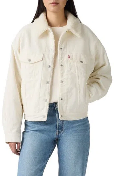 Levi's '90s Faux Shearling Lined Corduroy Jacket In White