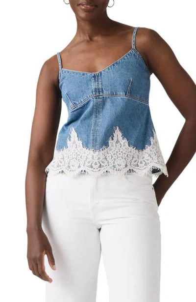 Levi's 90s Lace Denim Camisole In Blue