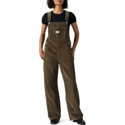 Levi's Baggy Denim Overalls In Brown