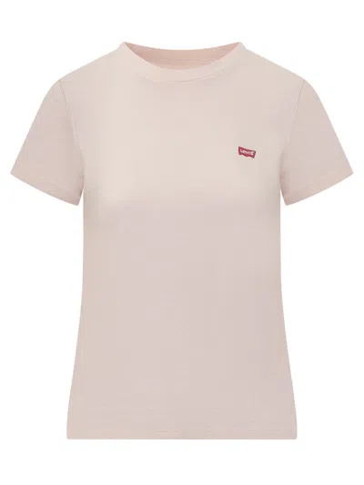 Levi's Basic T-shirt With Embroidered Patch In Potpourri Cotton