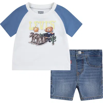 Levi's® Levi Bear Raglan T-shirt & Shorts Set In Cloud