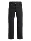 Levi's Black Cotton Straight Jeans In Black