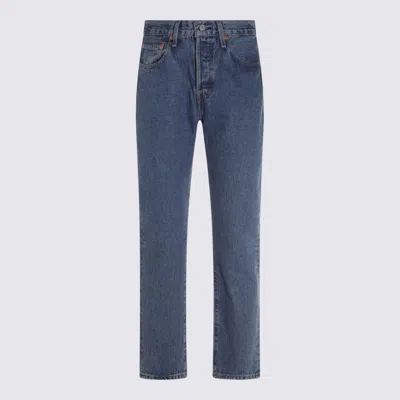 Levi's Blue Cotton 501 Cotton Denim Jeans