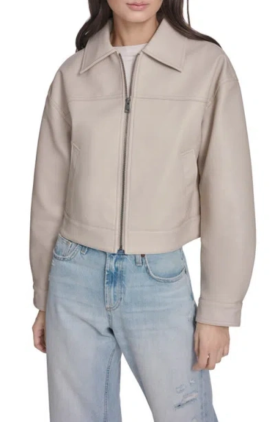 Levi's Boxy Faux Leather Bomber Jacket In Gray