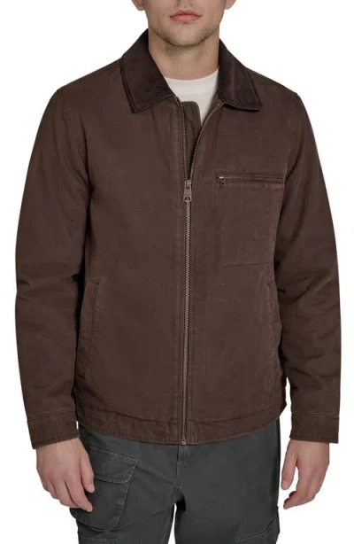 Levi's Canvas Utility Jacket With Quilted Lining In Brown