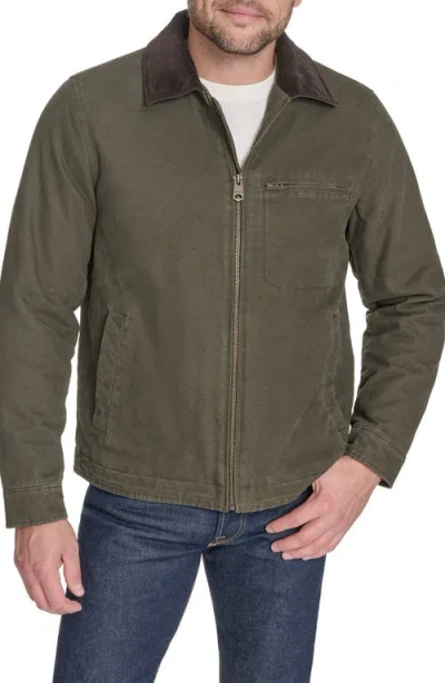 Levi's Canvas Utility Jacket With Quilted Lining In Green