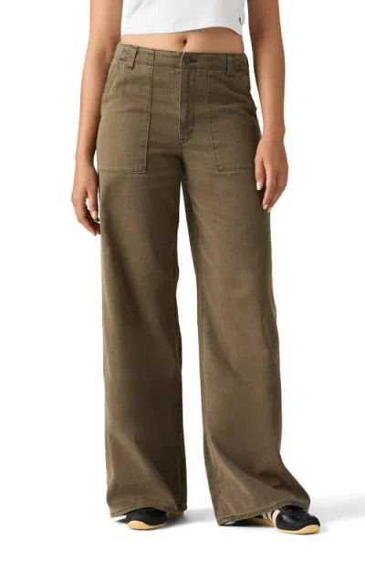 Levi's Cinch High Waist Baggy Wide Leg Fatigue Pants In Brown