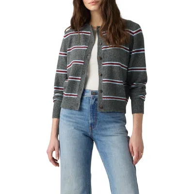 Levi's Claire Stripe Cardigan In Gray
