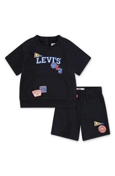 Levi's Babies'  Coastal Prep T-shirt & Shorts Set In Black