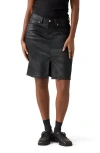 Levi's Coated Stretch Denim Midi Skirt In Black