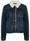 Levi's Shearling-collar Denim Jacket In Black