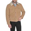 Levi's Corduroy Faux Shearling Lined Trucker Jacket In Tan