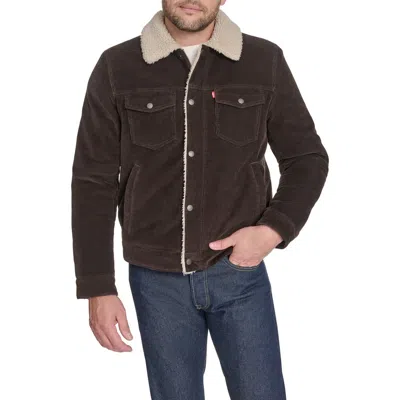 Levi's Corduroy & Faux Shearling Depot Jacket In Brown