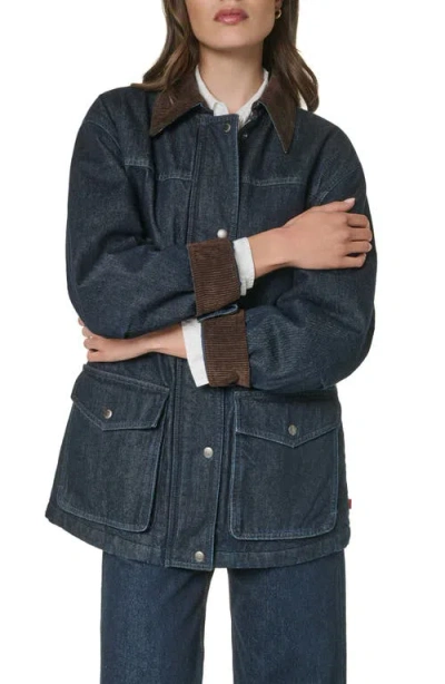 Levi's Corduroy Collar Military Jacket In Blue