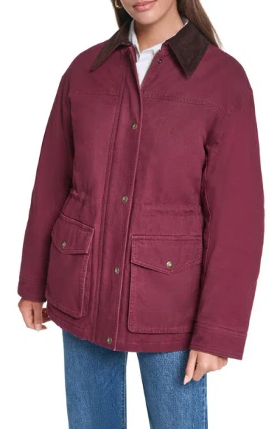 Levi's Corduroy Collar Military Jacket In Burgundy