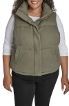 Levi's Cotton Crop Puffer Vest In Green