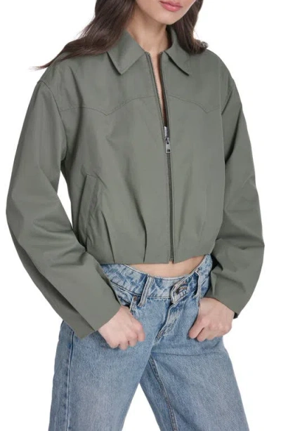 Levi's Crop Bubble Hem Bomber Jacket In Green