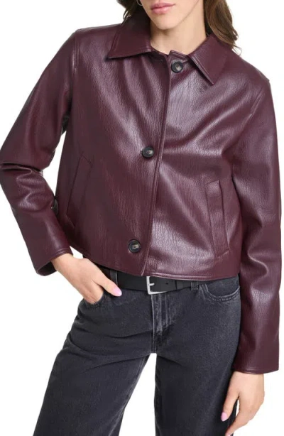 Levi's Crop Faux Leather Jacket In Purple