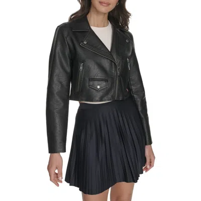 Levi's Crop Faux Leather Moto Jacket