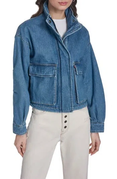 Levi's Crop Surplus Jacket In Blue
