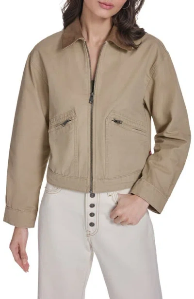 Levi's Crop Utility Jacket In Nude