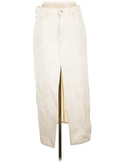 Pre-owned Levi's Denim Skirt In White