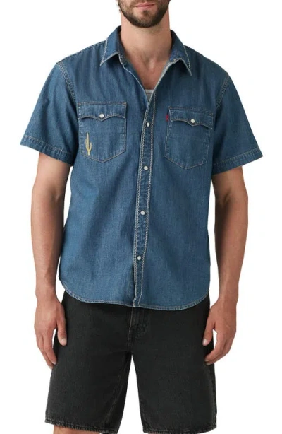 Levi's Embroidered Short Sleeve Snap Up Western Shirt