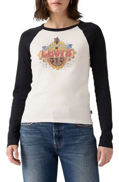 Levi's Essential Raglan Long Sleeve Graphic T-shirt In White
