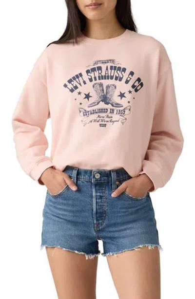 Levi's Everyday Crewneck Graphic Sweatshirt In Pink
