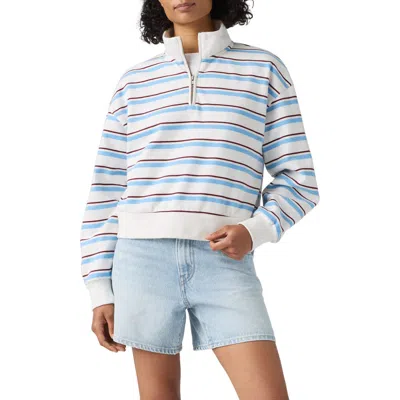 Levi's Everyday Stripe Quarter Zip Fleece Sweater In Multi