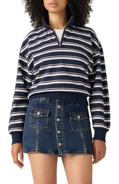 Levi's Everyday Stripe Quarter Zip Fleece Sweater In Multi