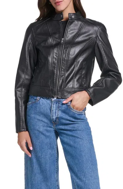 Levi's Faux Leather Racer Jacket In Black
