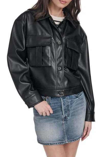 Levi's Faux Leather Shirt Jacket In Black