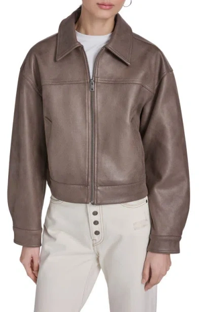 Levi's Faux Leather Zip Jacket In Brown