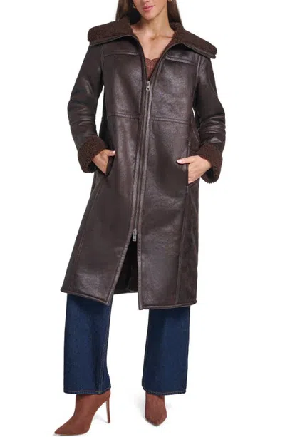 Levi's Faux Shearling Coat In Brown