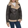 Levi's Faux Shearling Lined Faux Leather Moto Jacket In Black