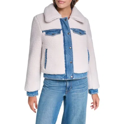 Levi's Faux Shearling Trucker Jacket In White