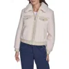 Levi's Fleece & Denim Bomber Jacket In White