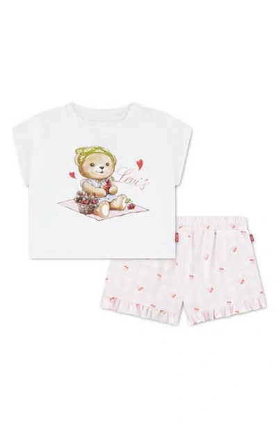 Levi's Babies'  Graphic T-shirt & Shorts Set In White