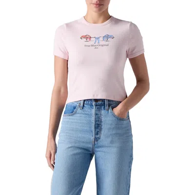Levi's Hayes True Blue Original Crop T-shirt In True Blue Og Buggy Potpourri