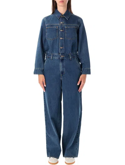 Levi's Heritage Denim Jumpsuit In Mid Blue