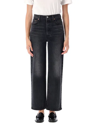 Levi's High-rise Straight Ankle Jeans In Size 26 In Black