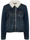 Levi's Shearling-collar Denim Jacket In Blue