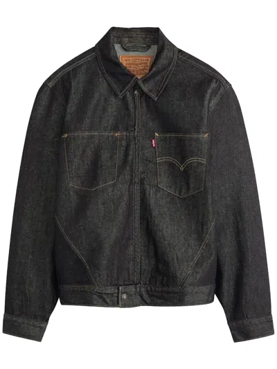 Levi's Zip-front Patch-pockets Denim Jacket In Blue