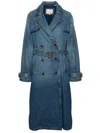 Levi's Levis Womens Lets Get Lost Again Spade Double-breasted Relaxed-fit Denim Trench Coat In Blue