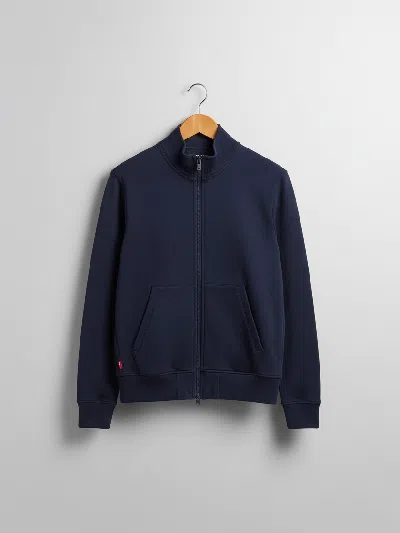 Pre-owned Levi's Japan Red Tab Full-zip Mock Neck Sweatshirt Navy In Blue