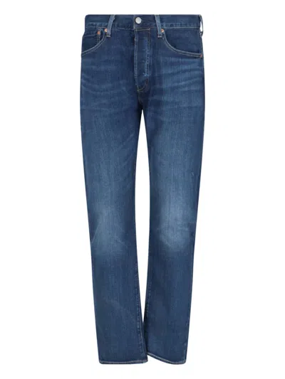 Levi's 501 Straight-leg Jeans In Light-wash Cotton In Blue