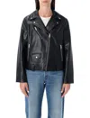 Levi's Plus Size Faux Leather Long Line Belted Moto Jacket In Black